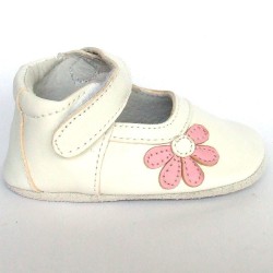 Leren babyslofje Blossom White Pink € 24,99