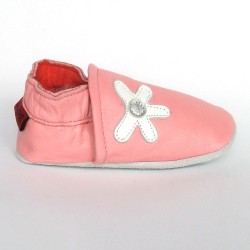 Leren baby slofjes Daisy Pink (sale) € 15,00