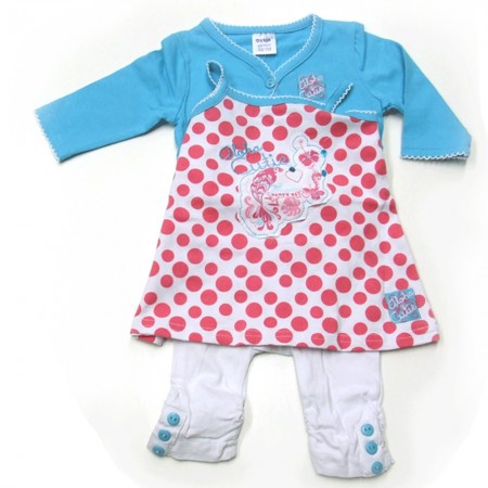 Babykleding 3 delig pakje 'Aloha Cutie' turquise/wit € 19,95